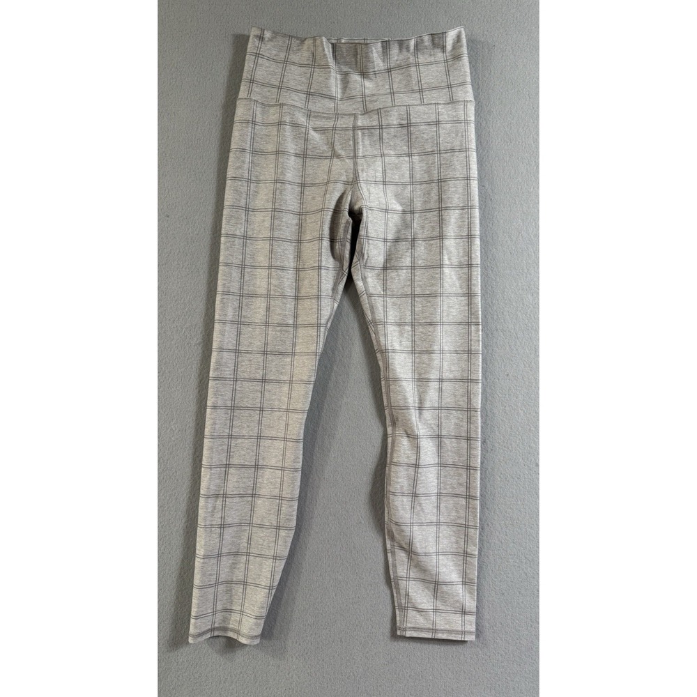Vuori Clean Elevation Leggings Women's Medium Heather Gray Windowpane Yoga Pants